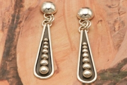 Navajo Jewelry Artie Yellowhorse Sterling Silver 2 1/4" Long Dangle Earrings